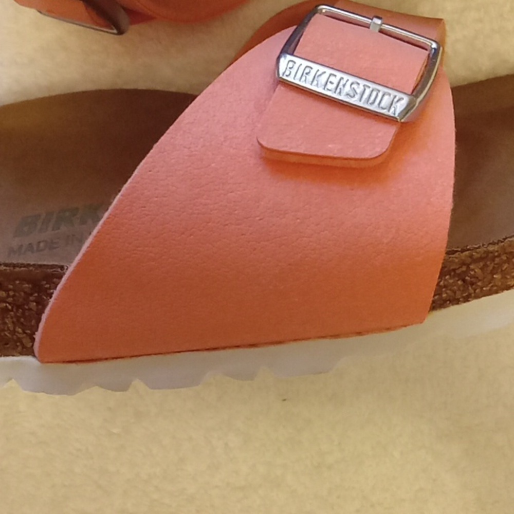 Birkenstock Size 6 (37) Coral Madrid Vegan Sandals /blushed Flamigo Birko-flo - Picture 6 of 9